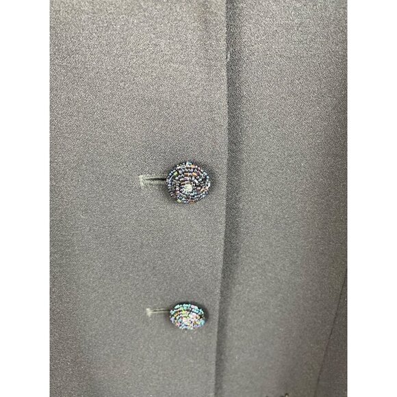 John Meyer Norwich Womens Size 12 Blue Vintage Lined Beaded Shoulder Pads Blazer - Picture 4 of 11